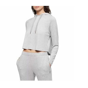 Calvin Klein Womens Pure Lounge Long Sleeve Hoodie Gray Size S